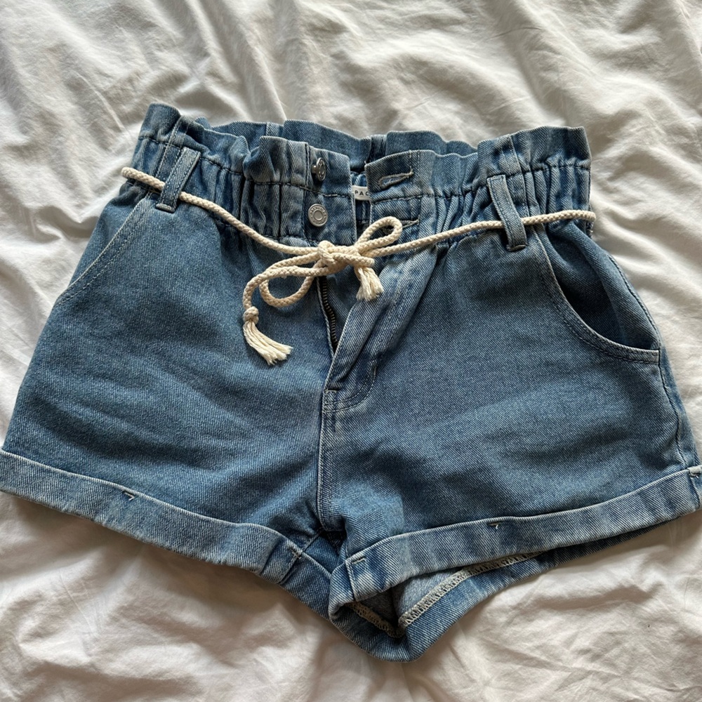 Pacsun Paper Bag Blue Denim Jean Shorts
